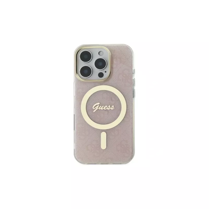 Guess GUHMP16LH4STP hardcase IML 4G MagSafe voor iPhone 16 Pro 6,3 inch roze