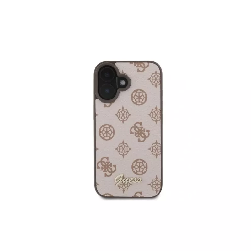 Guess Peony Script MagSafe case voor iPhone 16 (bruin)