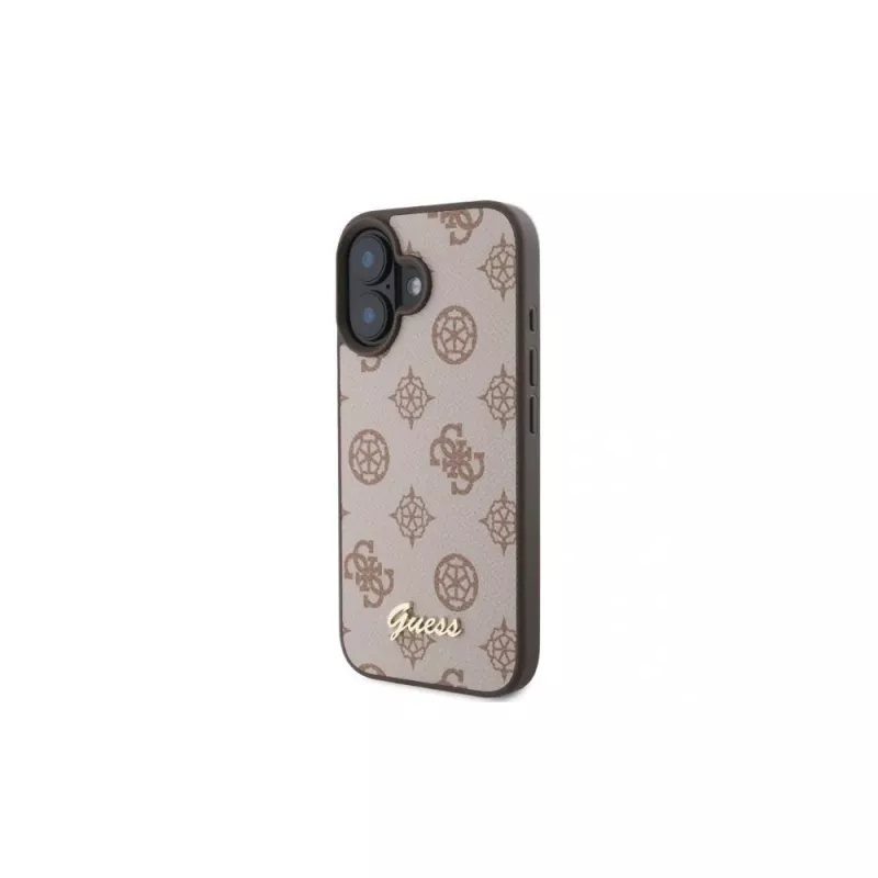 Guess Peony Script MagSafe case voor iPhone 16 (bruin)