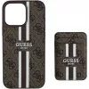 Guess 4G Stripes walletcase met MagSafe voor iPhone 16 Pro Max bruin