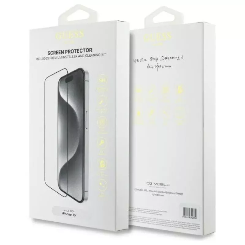 Guess GUTGP16SBOKGCIT iPhone 16 6,1 inch screenprotector 2.5D Outline - gehard glas