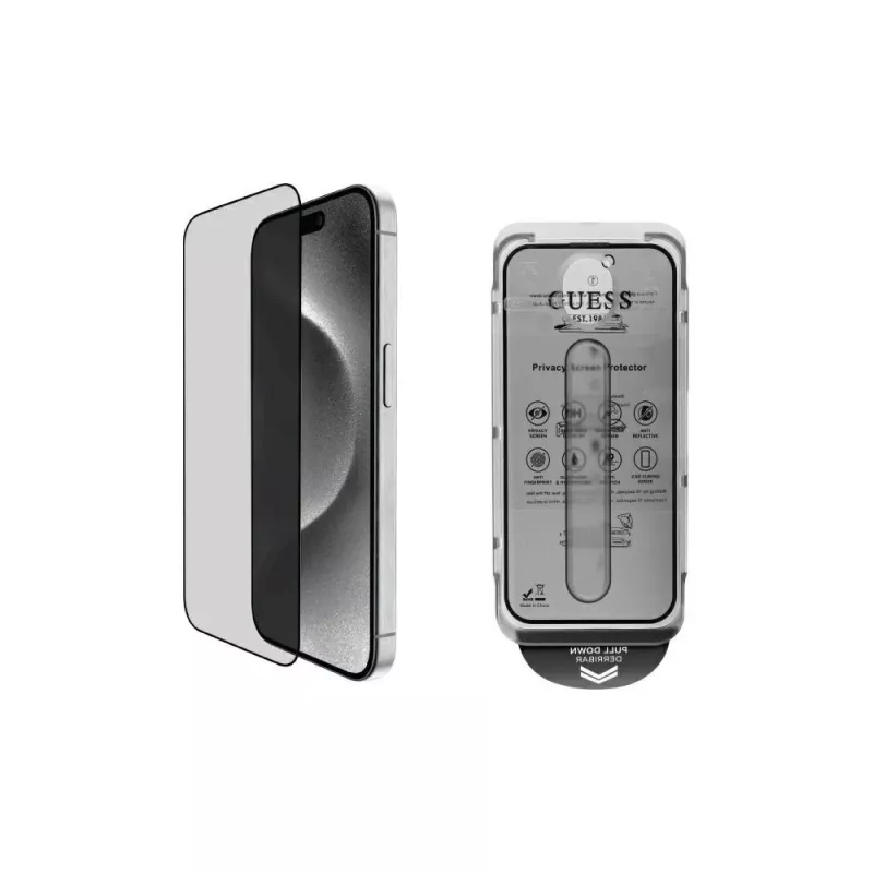 Guess GUTGP16LBOKGCIP iPhone 16 Pro 6,3 inch privacy screenprotector 2.5D Outline - gehard glas