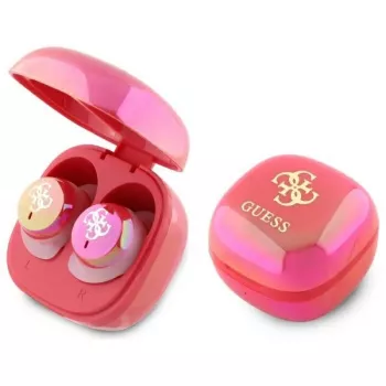 Guess 4G Printed Logo True Wireless-oordopjes met oplaadcase - fuchsia iriserend