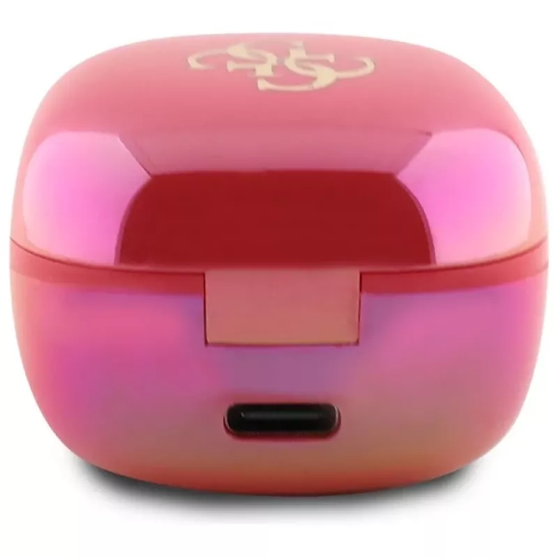 Guess 4G Printed Logo True Wireless-oordopjes met oplaadcase - fuchsia iriserend