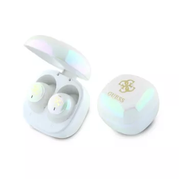 Guess 4G Printed Logo True Wireless Stereo Bluetooth-oordopjes met oplaadcase (wit)