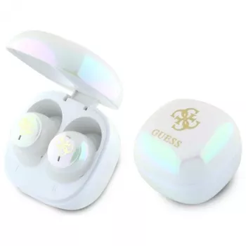 Guess 4G Printed Logo True Wireless Stereo Bluetooth-oordopjes met oplaadcase (wit)