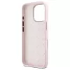 Guess GUHCP16LSMBSLP iPhone 16 Pro 6,3 inch roze silicone hardcase met Script metalen logo & frame