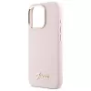 Guess GUHCP16XSMBSLP iPhone 16 Pro Max 6,9 inch roze silicone hardcase met Metal Script logo & frame