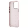 Guess GUHCP16XSMBSLP iPhone 16 Pro Max 6,9 inch roze silicone hardcase met Metal Script logo & frame