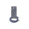 Guess GUHCP16SHC4SEB iPhone 16 6,1 inch blauwe hardcase Crossbody Cord 4G Print