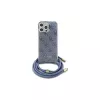 Guess GUHCP16LHC4SEB iPhone 16 Pro 6,3 inch blauwe hardcase Crossbody Cord 4G Print