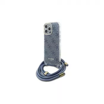 Guess GUHCP16XHC4SEB iPhone 16 Pro Max 6,9 inch blauwe hardcase Crossbody Cord 4G Print