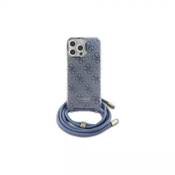 Guess GUHCP16XHC4SEB iPhone 16 Pro Max 6,9 inch blauwe hardcase Crossbody Cord 4G Print