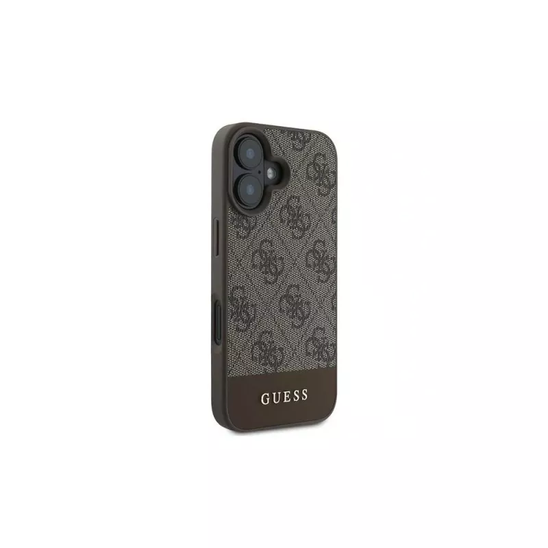 Guess 4G Bottom Stripe Case voor iPhone 16 Plus (bruin)