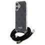 Guess GUHCP16SHC4SEK iPhone 16 6,1 inch zwarte hardcase Crossbody Cord 4G Print