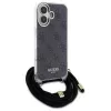 Guess GUHCP16SHC4SEK iPhone 16 6,1 inch zwarte hardcase Crossbody Cord 4G Print
