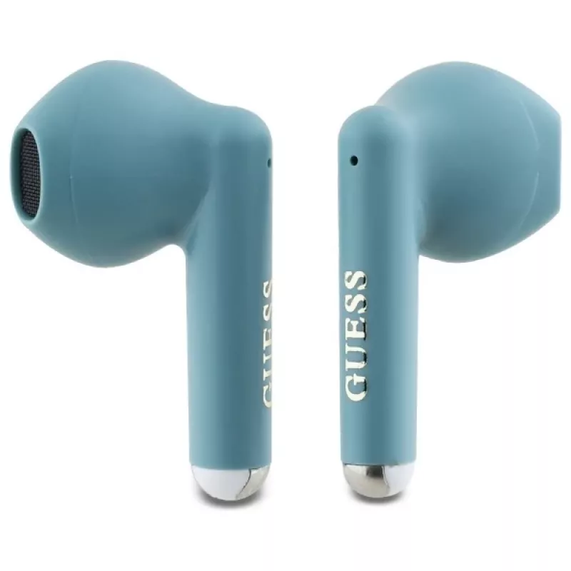 Guess Printed Classic Logo TWS Bluetooth-oordopjes met oplaadcase (turquoise)