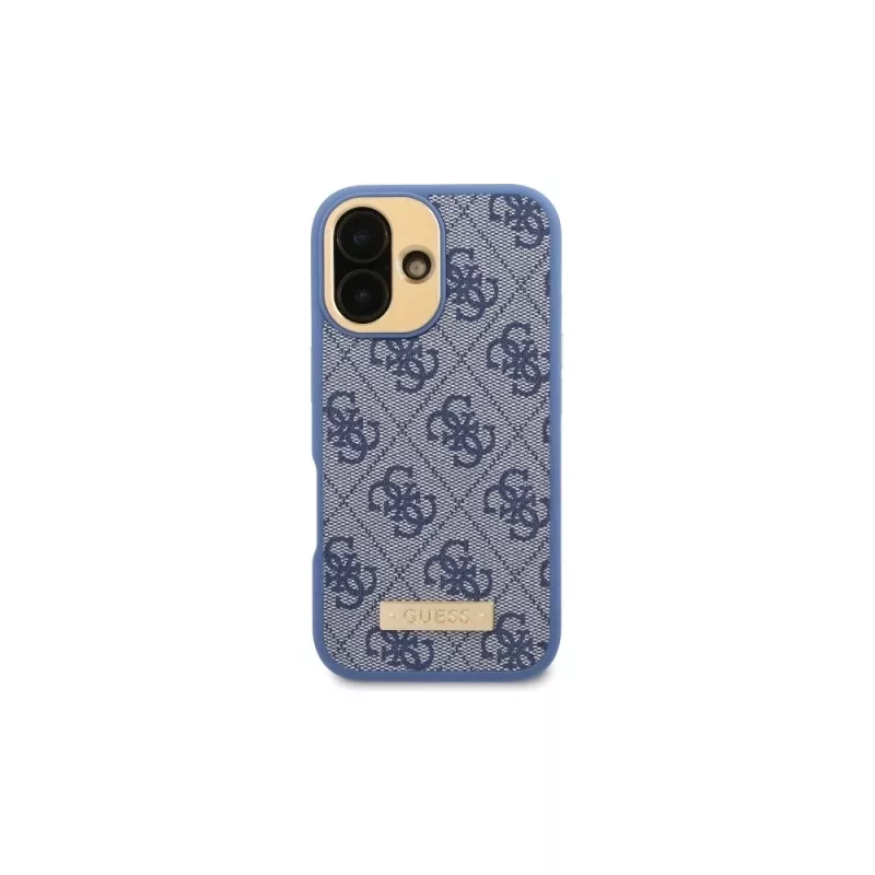 Guess GUHMP16SU4GPRB iPhone 16 6.1 hardcase blauw 4G Logo Plate MagSafe