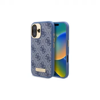 Guess GUHMP16MU4GPRB iPhone 16 Plus 6.7 blauw hardcase 4G Logo Plate MagSafe