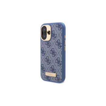 Guess GUHMP16MU4GPRB iPhone 16 Plus 6.7 blauw hardcase 4G Logo Plate MagSafe