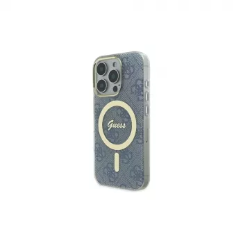 Guess GUHMP16LH4STB hardcase voor Apple iPhone 16 Pro 6,3 inch blauw IML 4G MagSafe