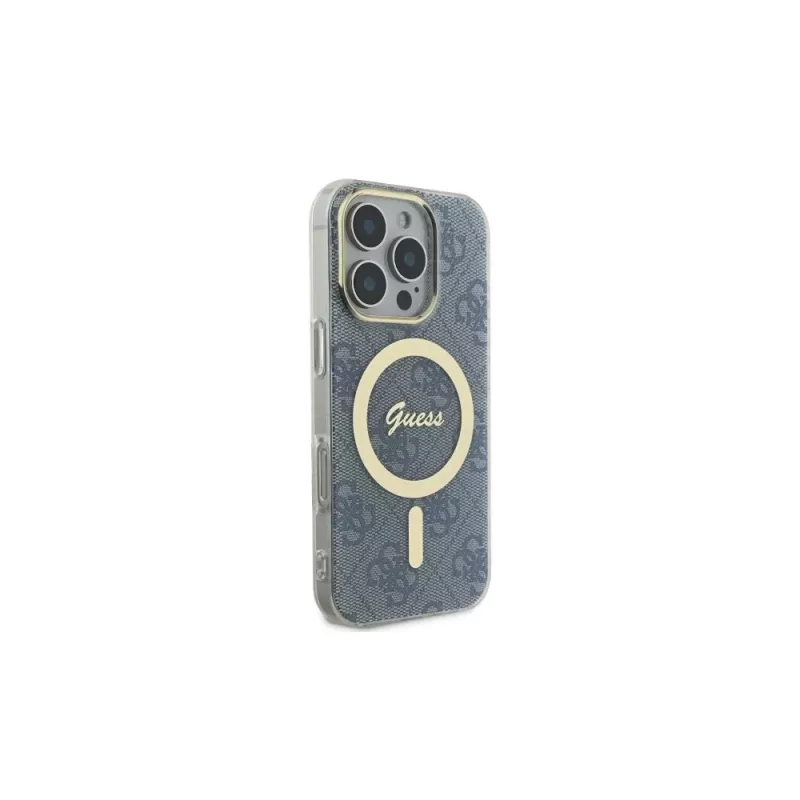 Guess GUHMP16LH4STB hardcase voor Apple iPhone 16 Pro 6,3 inch blauw IML 4G MagSafe