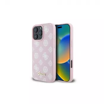 Guess GUHMP16LPGPYSP iPhone 16 Pro 6,3 inch roze hardcase Peony Script Logo MagSafe