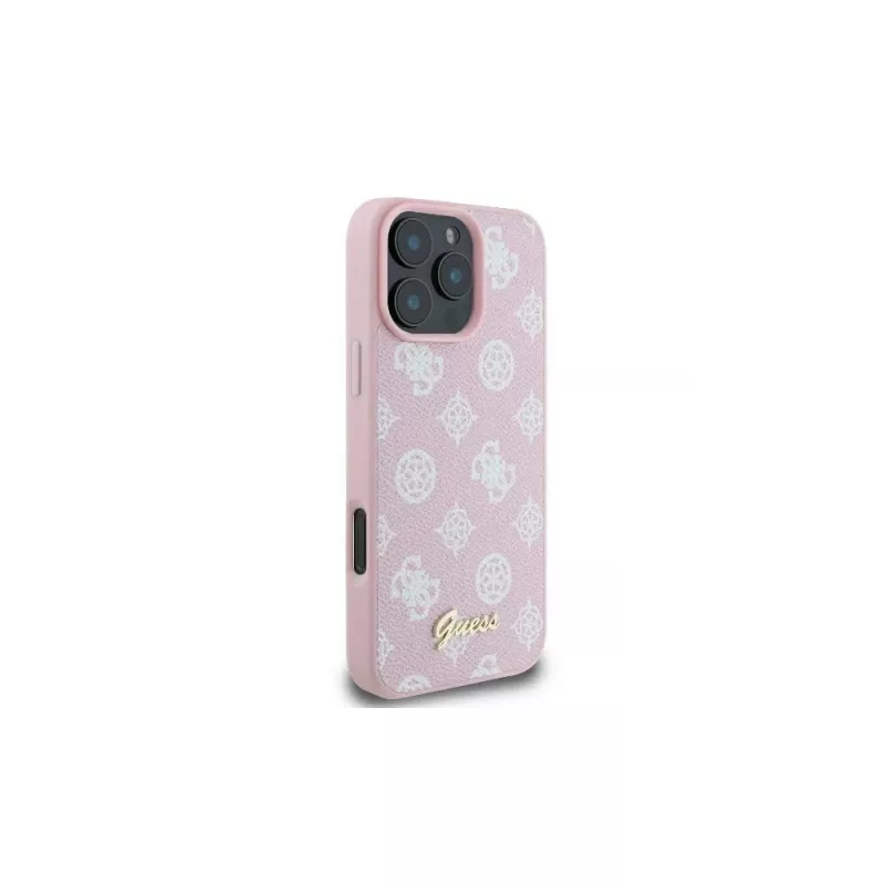 Guess GUHMP16LPGPYSP iPhone 16 Pro 6,3 inch roze hardcase Peony Script Logo MagSafe