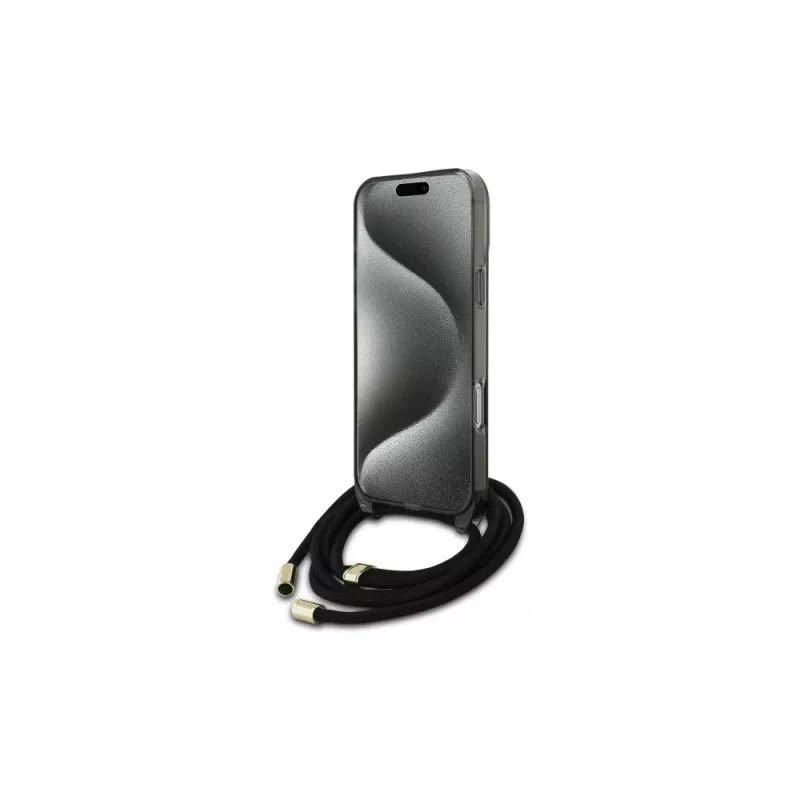 Guess crossbody koord Script MagSafe hardcase voor iPhone 16 Pro Max 6,9 inch zwart