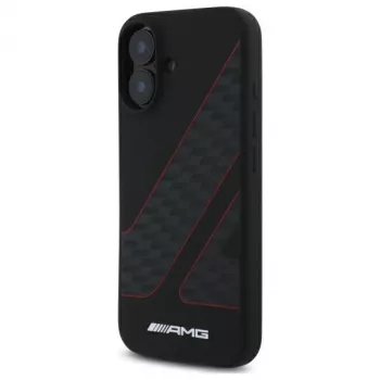 AMG AMHMP16S2SCFR iPhone 16 6,1 inch zwarte hardcase Checkered Flag Pattern MagSafe