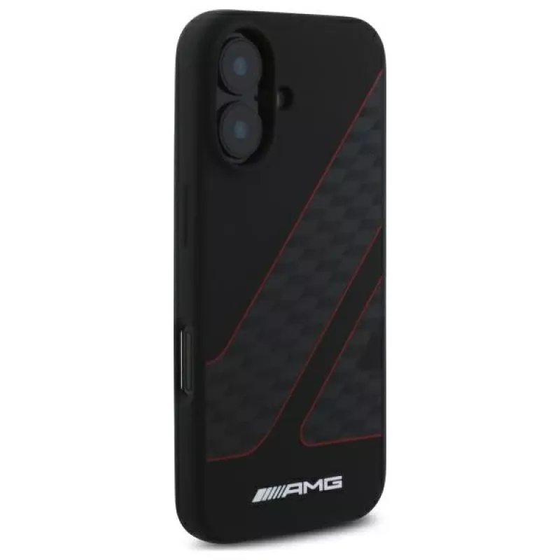 AMG AMHMP16S2SCFR iPhone 16 6,1 inch zwarte hardcase Checkered Flag Pattern MagSafe