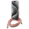 Guess GUHMP16SHCTSGNSP iPhone 16 6,1 inch roze hardcase crossbody koord Script MagSafe