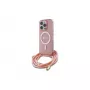 Guess GUHMP16XHCTSGNSP iPhone 16 Pro Max 6,9 inch roze hardcase crossbody koord Script MagSafe