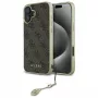 Guess GUHCP16SGF4GBR hardcase voor Apple iPhone 16 6,1 inch bruin 4G Charms Collection