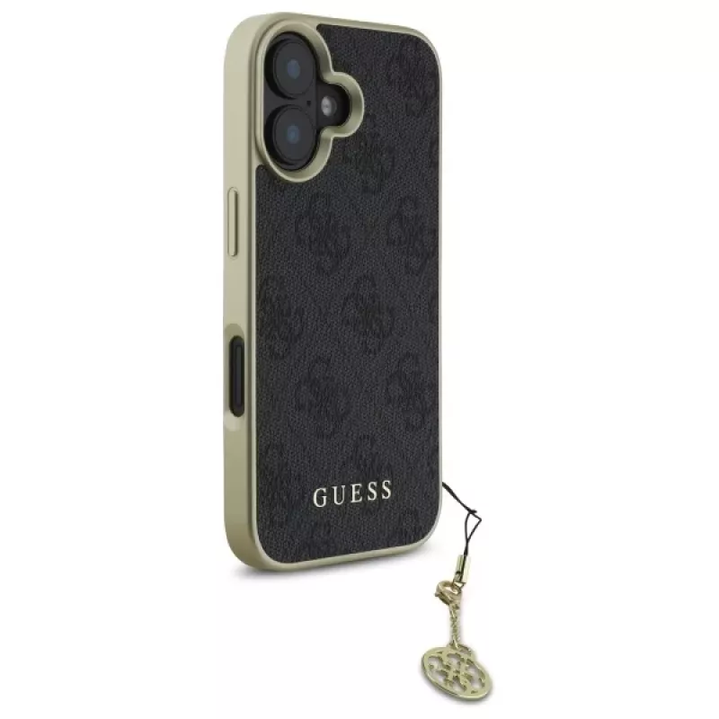 Guess GUHCP16MGF4GGR hardcase voor iPhone 16 Plus 6,7 inch zwart 4G Charms Collection