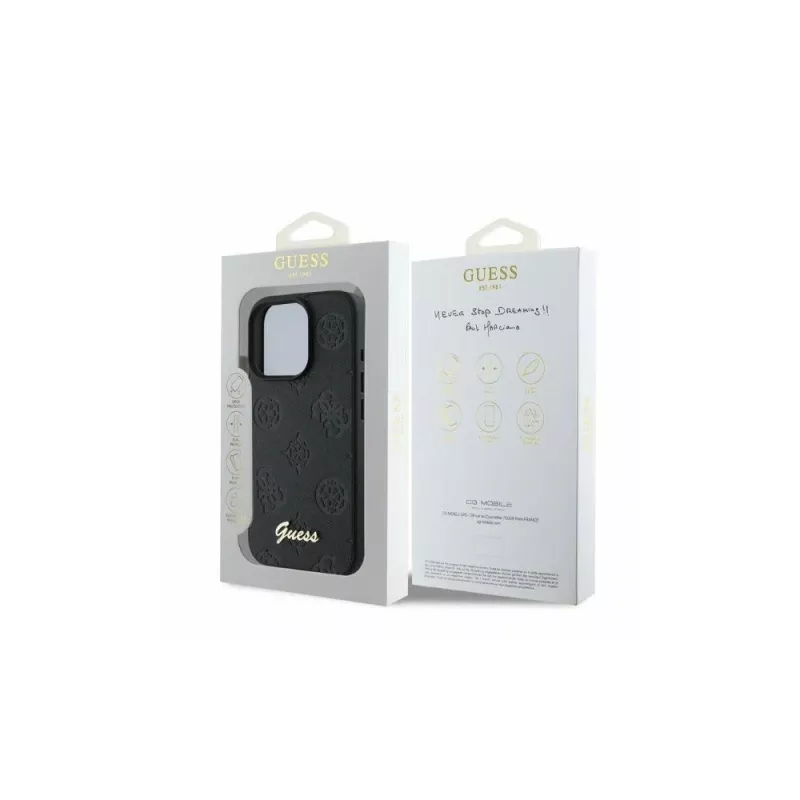 Guess 4G Classic hoesje voor Apple iPhone 16 Pro, zwart