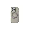Guess GUHMP16LHFWFCK iPhone 16 Pro hardcase IML Flowers Wreath MagSafe zwart