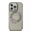 Guess GUHMP16XHFWFCK iPhone 16 Pro Max 6.9 zwarte hardcase IML Flowers Wreath MagSafe