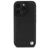 BMW Hot Stamp Leather hardcase voor iPhone 16 Pro 6,3 inch zwart