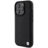 BMW Hot Stamp Leather hardcase voor iPhone 16 Pro 6,3 inch zwart