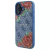 Guess GUHMP16SP4ROPEMCB iPhone 16 6,1 inch blauwe hardcase 4G Flowers Print MagSafe