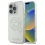 Karl Lagerfeld IML Rhinestones Karl Head Back Cover voor iPhone 16 Pro Max (transparant)