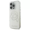 Karl Lagerfeld IML Rhinestones Karl Head Back Cover voor iPhone 16 Pro Max (transparant)