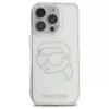 Karl Lagerfeld IML Rhinestones Karl Head Back Cover voor iPhone 16 Pro Max (transparant)
