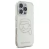 Karl Lagerfeld IML Rhinestones Karl Head Back Cover voor iPhone 16 Pro Max (transparant)