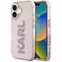 Karl Lagerfeld IML Rhinestones Logo Back Cover voor iPhone 16, roze