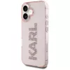 Karl Lagerfeld IML Rhinestones Logo Back Cover voor iPhone 16, roze
