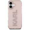 Karl Lagerfeld IML Rhinestones Logo Back Cover voor iPhone 16, roze