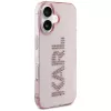 Karl Lagerfeld IML Rhinestones Logo Back Cover voor iPhone 16, roze