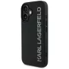 KARL LAGERFELD HC 3D Rubber Elongated Glitter Case voor iPhone 16, zwart